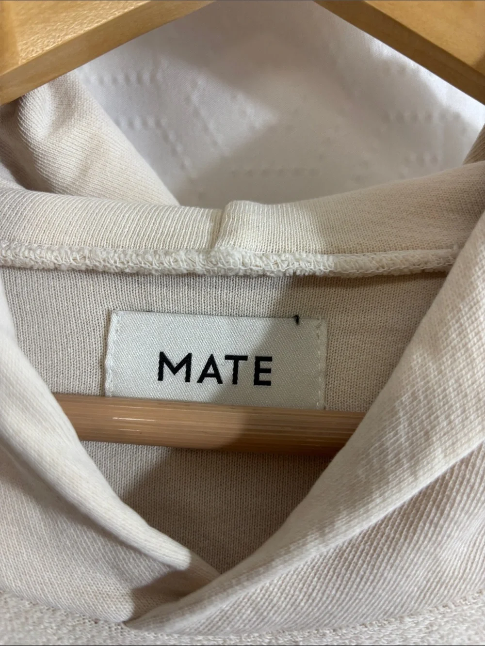 Mate the Label crop hoodie cream organic cotton